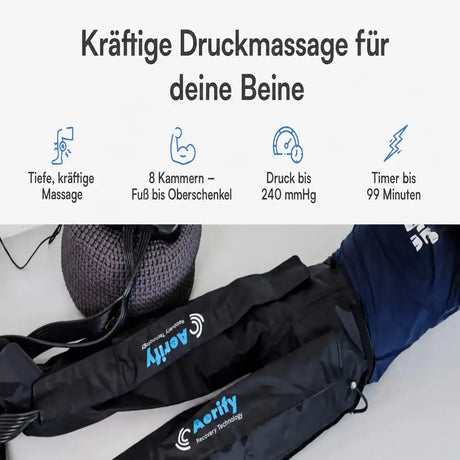 Aerify Standard Recovery Boots, Informationsgrafik Druckmassage Funktionen