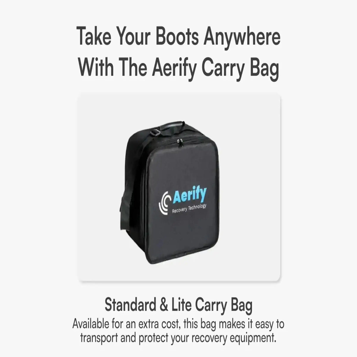 Aerify Standard Recovery System mit Pants, Tragetasche Detail mit Lagerplatz