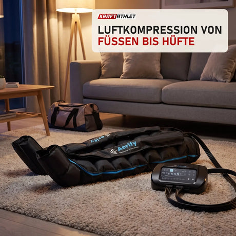 Aerify Standard Recovery System mit Pants in einem ruhigen Wohnzimmer am Abend
