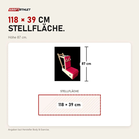 Maßbild Body & Exercise Arm Baby Chair: Stellfläche 118 × 39 cm, Höhe 87 cm