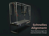 Body & Exercise Cadillac Black Edition aus Edelstahl, Grafik zu den Markierungen für die Ausrichtung