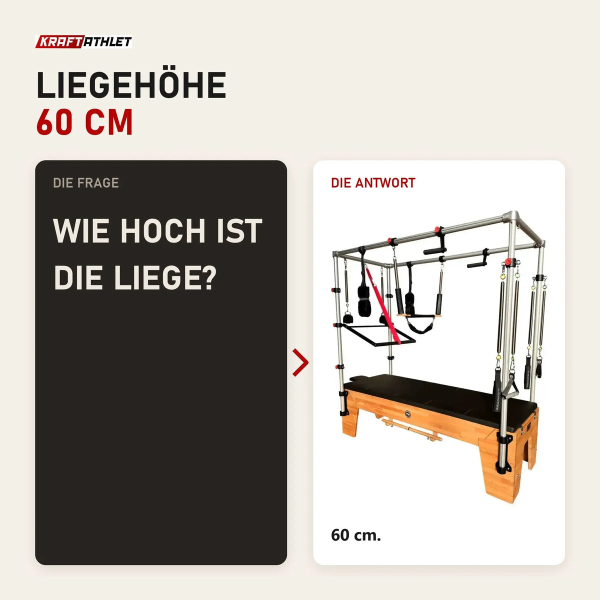 Frage und Antwort zu Body & Exercise Cadillac Classic aus Buchenholz: Wie hoch ist die Liege?