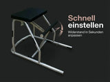 Body & Exercise Chair Salvaspazio Grafik zum Einstellen, Seitenansicht mit Pedal und Sitz