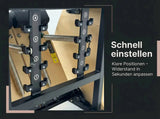 Body & Exercise Combo Chair aus Stahl – Grafik zum schnellen Einstellen der Federpositionen