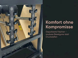 Body & Exercise Combo Chair aus Stahl – Grafik zu gepolsterten Flächen mit Detail der Federleiste