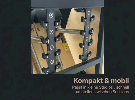 Body & Exercise Combo Chair aus Stahl – Grafik: kompakt und mobil für kleine Studios