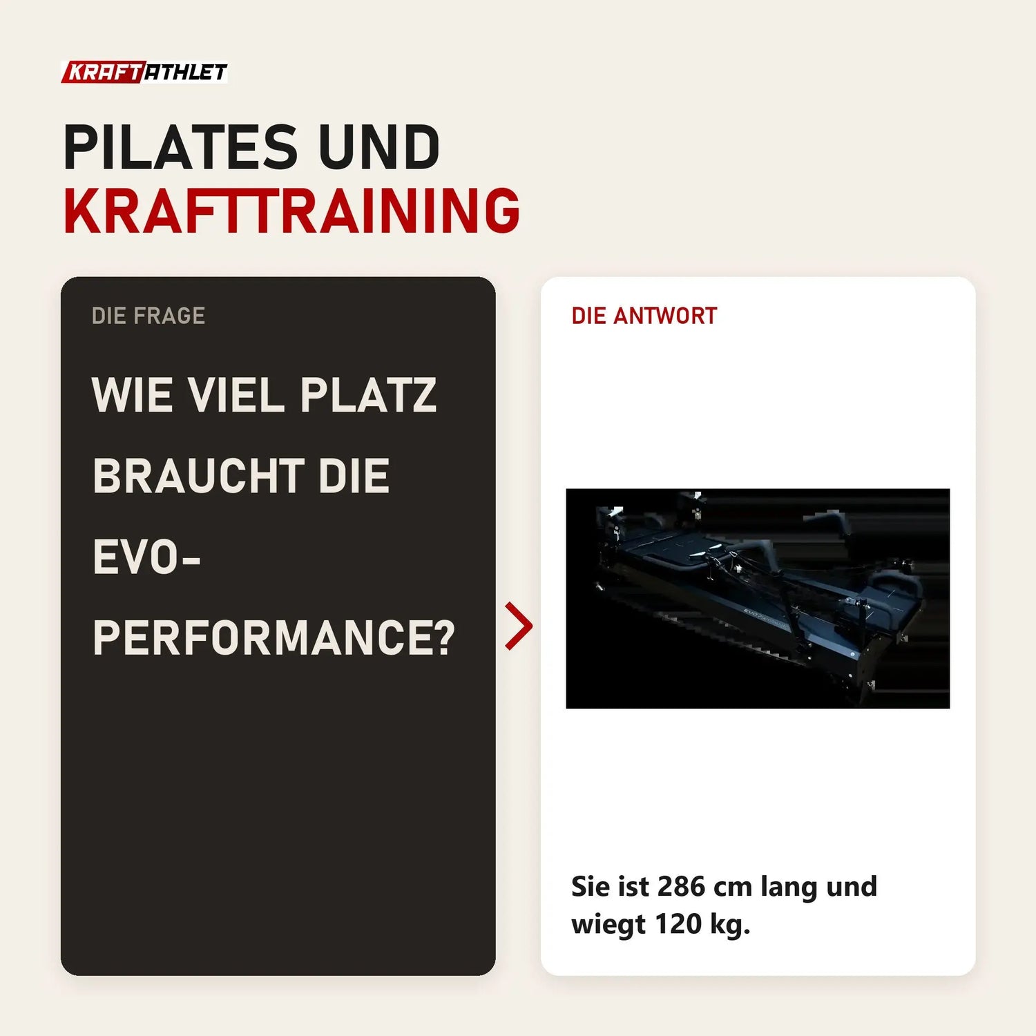 Frage und Antwort zu Body & Exercise EVO-Performance Workstation: Wie viel Platz braucht die EVO-Performance?