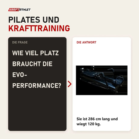 Frage und Antwort zu Body & Exercise EVO-Performance Workstation: Wie viel Platz braucht die EVO-Performance?
