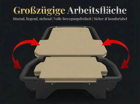 Body & Exercise EVO-Performance Workstation, Grafik zur großzügigen Arbeitsfläche