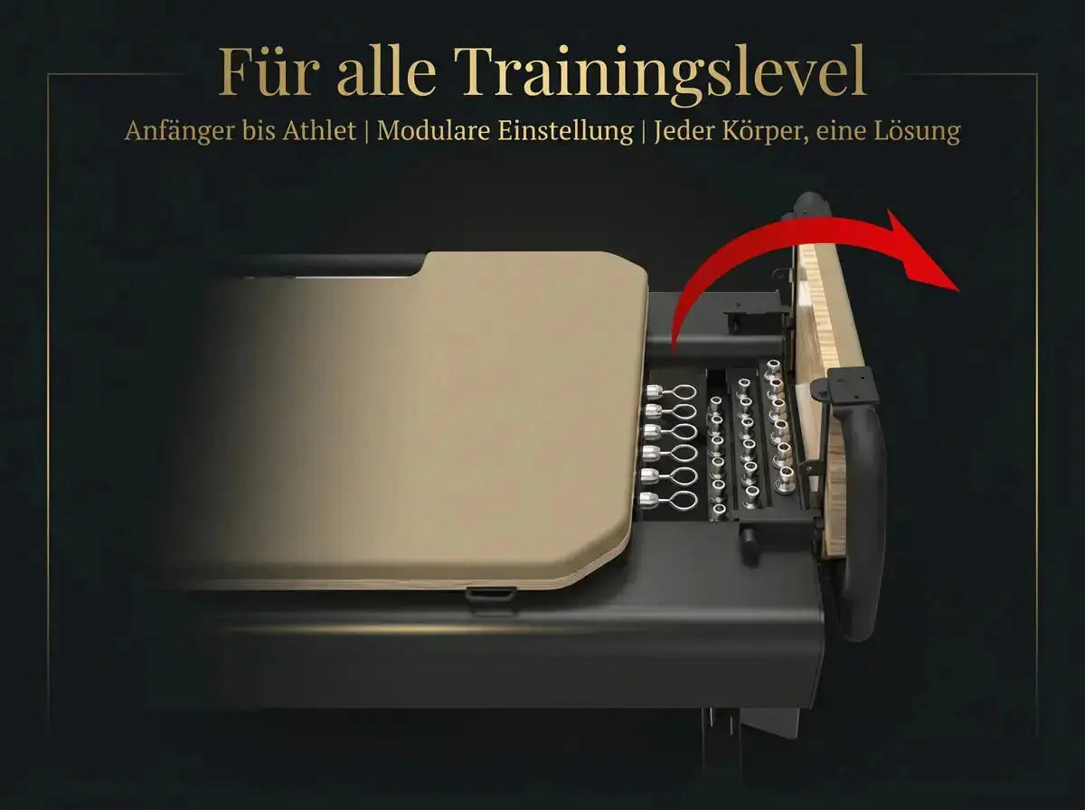 Body & Exercise EVO-Performance Workstation, Grafik zu den Trainingsleveln mit Federeinstellung