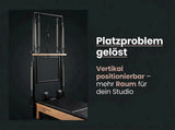 Body & Exercise Reformer Black Edition Stand Up, Grafik Platzproblem gelöst, vertikal positionierbar