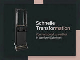 Body & Exercise Reformer Black Edition Stand Up, Grafik schnelle Transformation von horizontal zu vertikal
