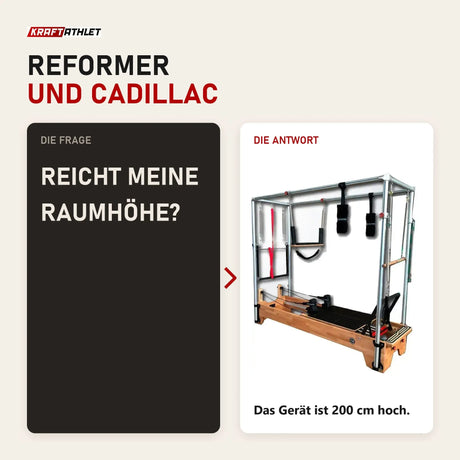 Frage und Antwort zu Body & Exercise Reformer Combo aus Buchenholz: Reicht meine Raumhöhe?
