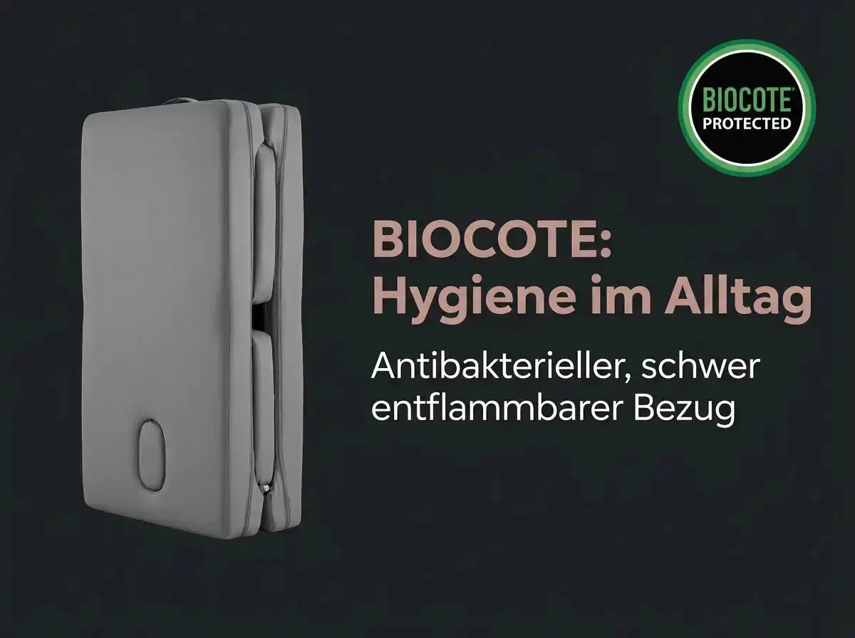 Body & Exercise Reformer Salvaspazio aus Aluminium, Detail des grauen Polsters mit Biocote-Bezug