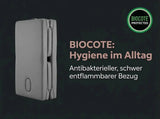 Body & Exercise Reformer Salvaspazio aus Aluminium, Detail des grauen Polsters mit Biocote-Bezug