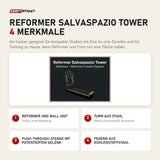 Body & Exercise Reformer Salvaspazio Tower mit 4 Merkmalen: Reformer und Wall Unit, Turm aus Stahl, Push-through-Stange mit patentiertem Gelenk, Federn aus Kohlenstoffstahl
