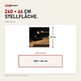 Maßbild Body & Exercise Reformer Studio P001 aus Buchenholz: Stellfläche 240 × 66 cm, Höhe 35 cm
