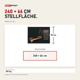 Maßbild Body & Exercise Reformer Studio Tower P002: Stellfläche 240 × 66 cm, Höhe 35 cm