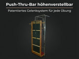 Body & Exercise Wallunit mit Profi-Matte auf dunkler Grafik zur höhenverstellbaren Guru-Bar