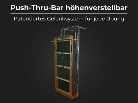 Body & Exercise Wallunit mit Profi-Matte auf dunkler Grafik zur höhenverstellbaren Guru-Bar
