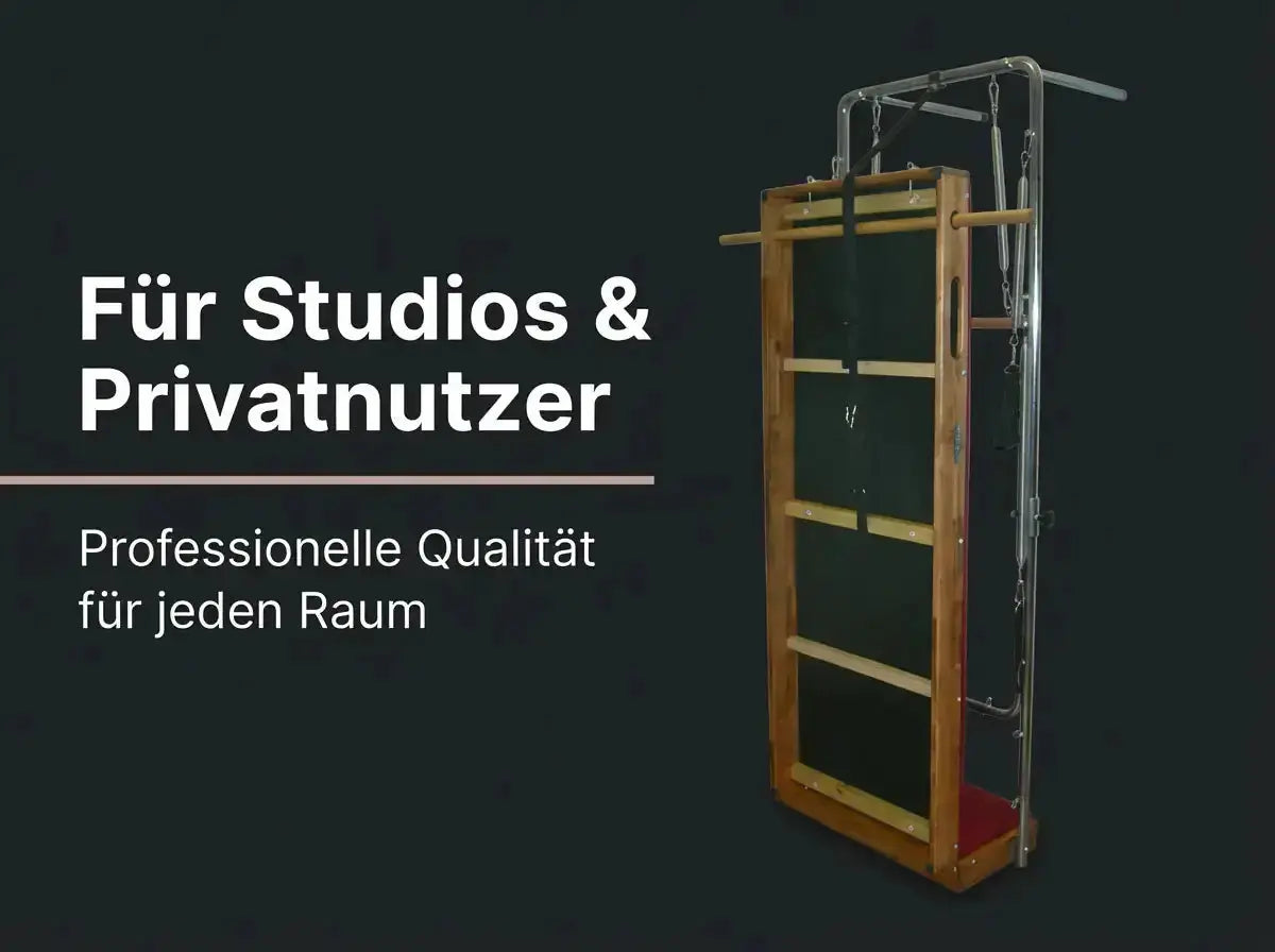 Body & Exercise Wallunit mit Profi-Matte auf dunkler Grafik für Studios und Privatnutzer