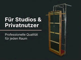 Body & Exercise Wallunit mit Profi-Matte auf dunkler Grafik für Studios und Privatnutzer