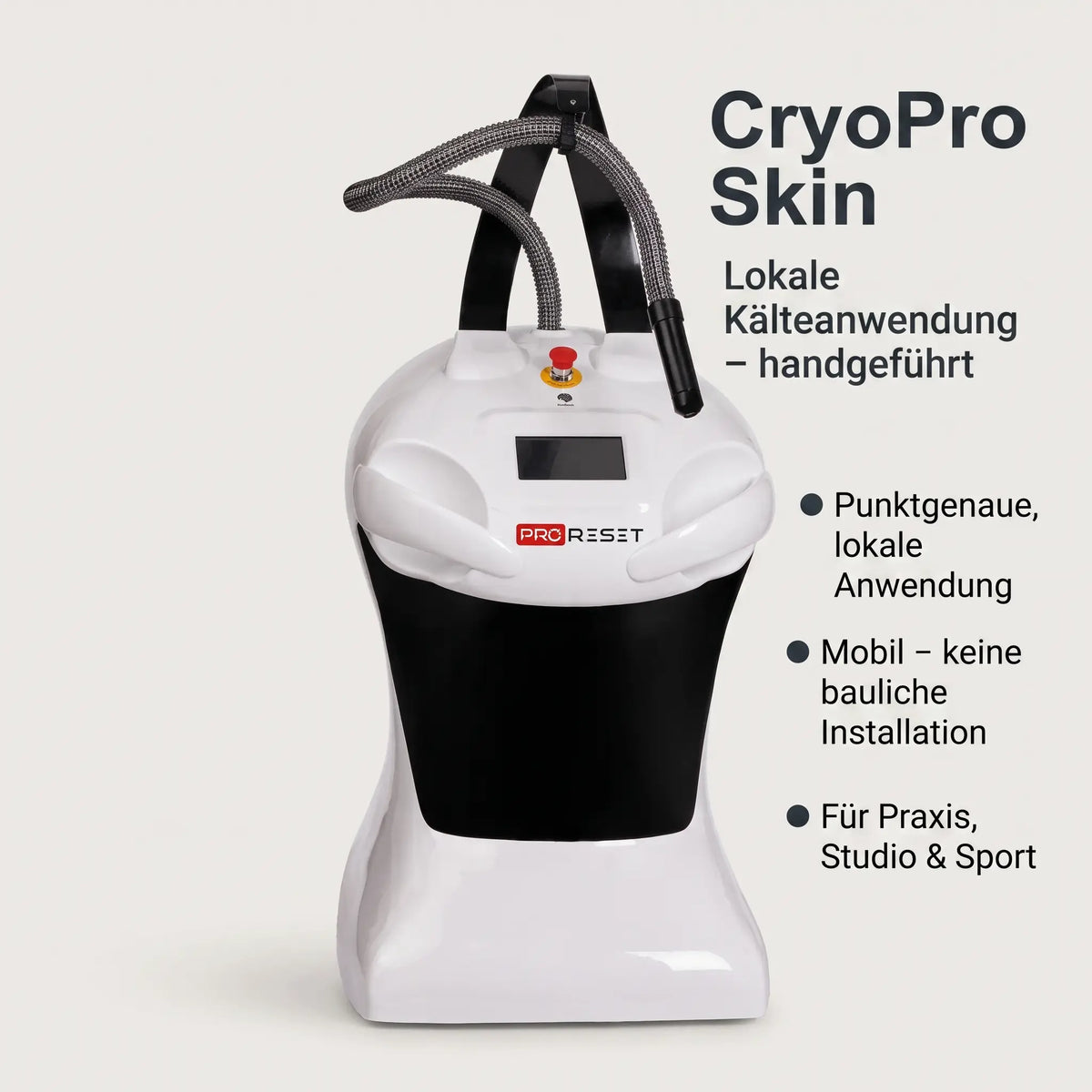 CryoPro Skin – handgeführtes Gerät für punktgenaue lokale Kälteanwendung