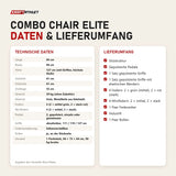 Technische Daten und Lieferumfang des Elina Pilates Combo Chair Elite als Tabelle