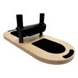 Elina Pilates Foot Corrector aus Holz mit schwarzer Polsterstange, Schrägansicht