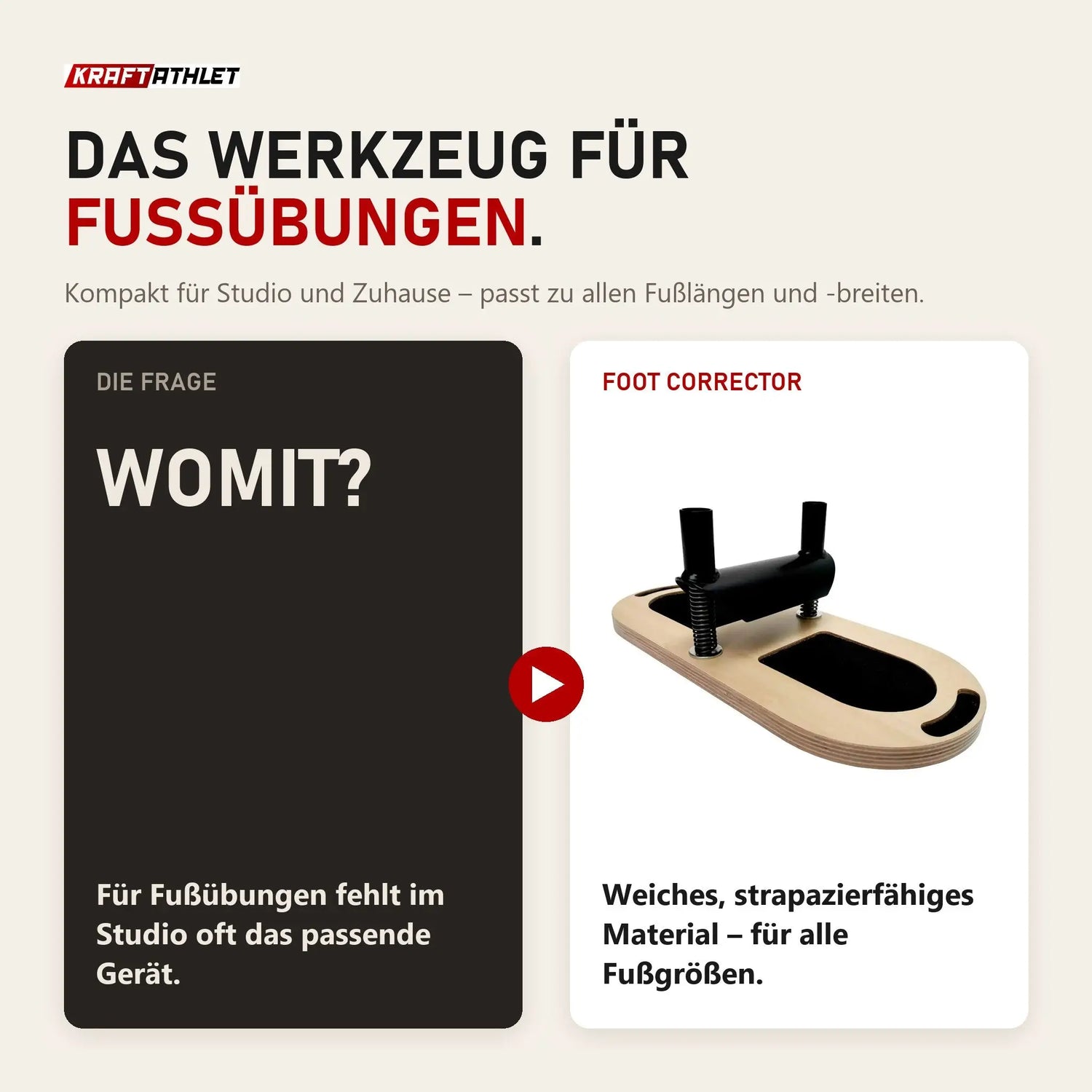 Gegenüberstellung: Frage nach dem Werkzeug für Fußübungen und der Elina Pilates Foot Corrector