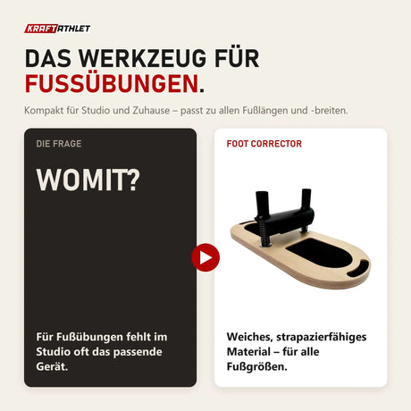 Gegenüberstellung: Frage nach dem Werkzeug für Fußübungen und der Elina Pilates Foot Corrector