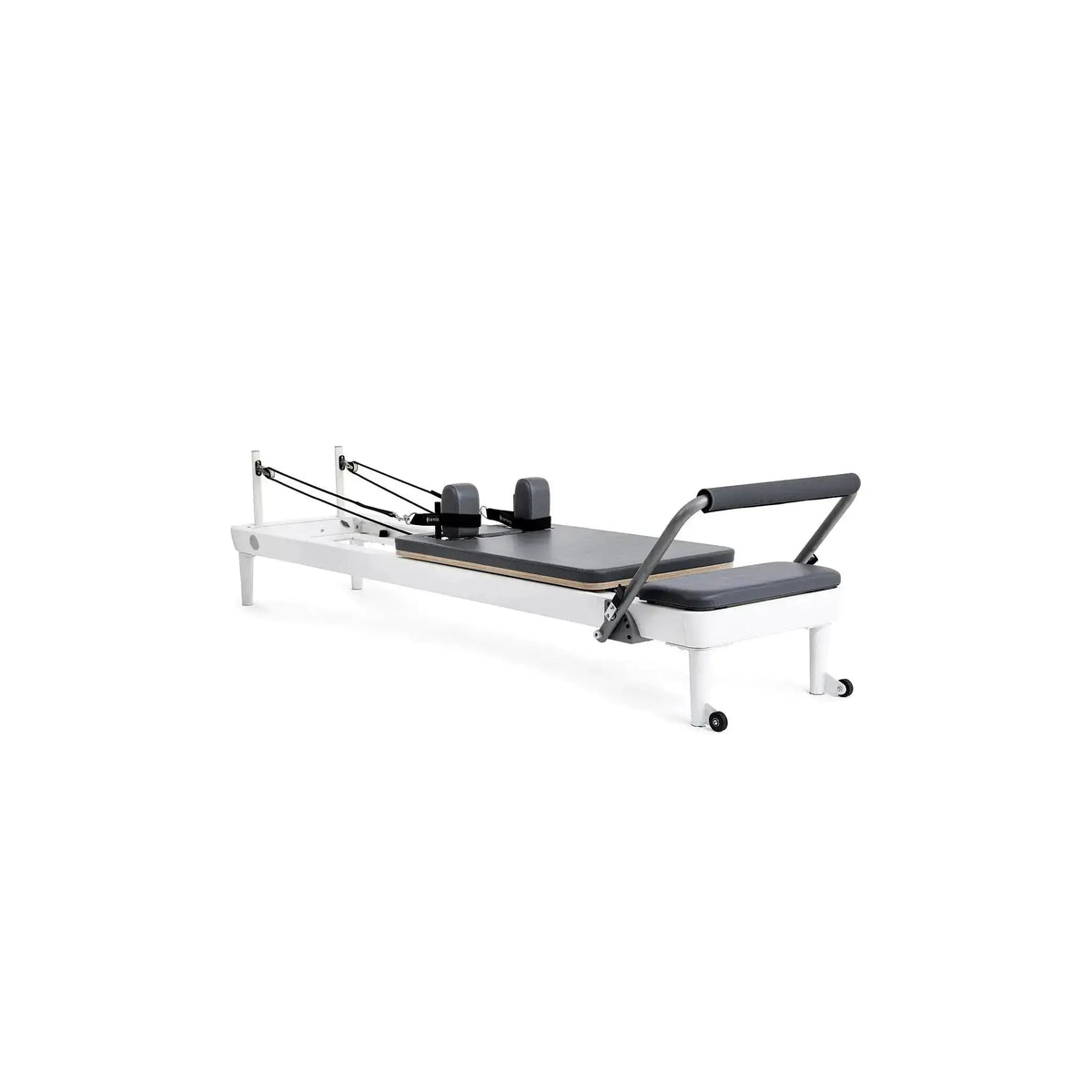 Elina Pilates Nubium Reformer mit Polster in Grau, Schrägansicht