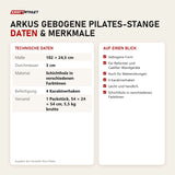 Technische Daten und Merkmale von Elina Pilates Arkus gebogene Pilates-Stange als Tabelle