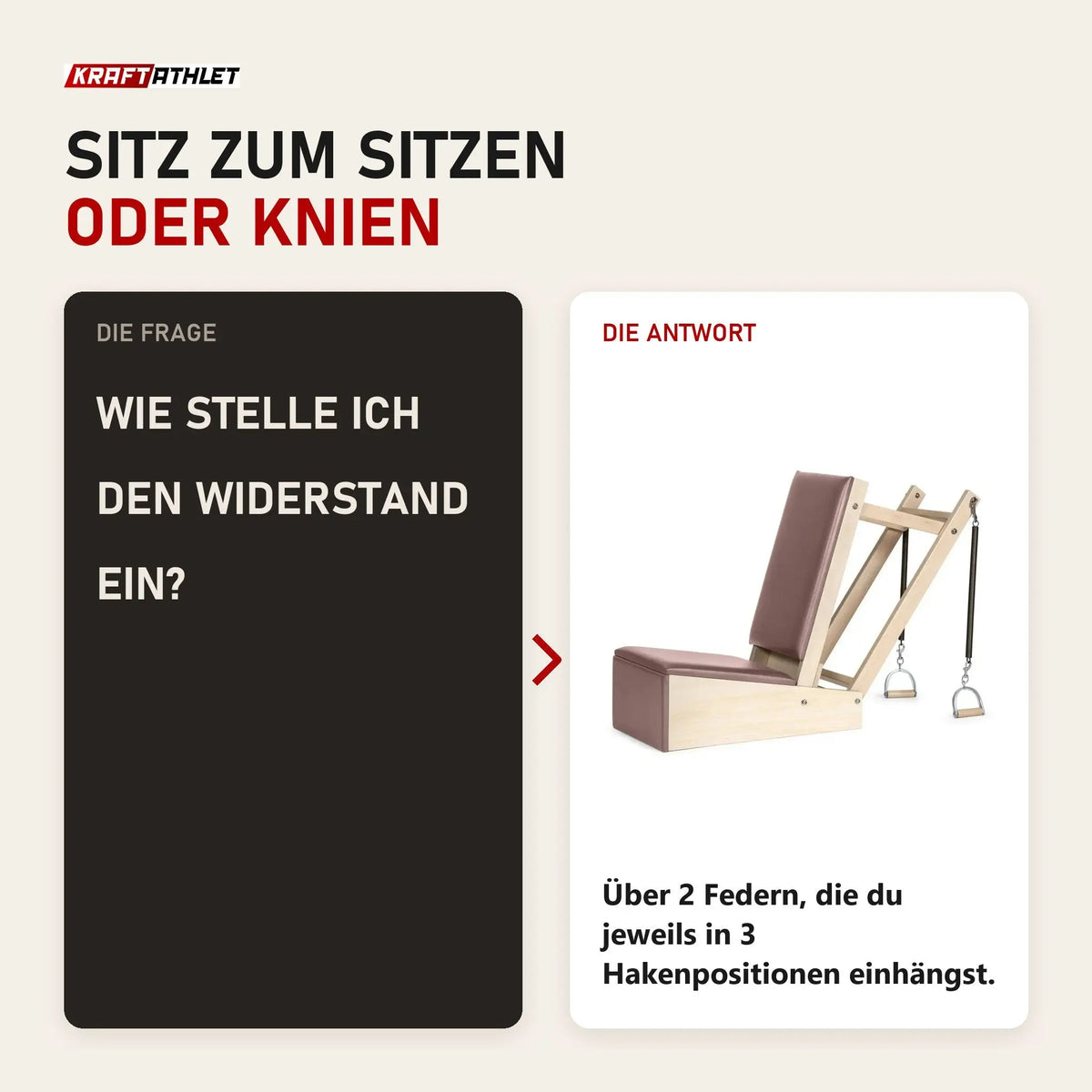 Frage und Antwort zu Elina Pilates Baby Chair aus Ahornholz: Wie stelle ich den Widerstand ein?