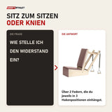 Frage und Antwort zu Elina Pilates Baby Chair aus Ahornholz: Wie stelle ich den Widerstand ein?