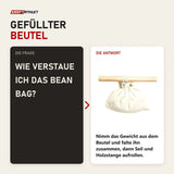 Frage und Antwort zu Elina Pilates Bean Bag Roll-Up Device: Wie verstaue ich das Bean Bag?