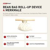 Elina Pilates Bean Bag Roll-Up Device mit 4 Merkmalen: Gefüllter Beutel, Faltbar, Seil und Holzstange aufrollbar, Leicht zu transportieren