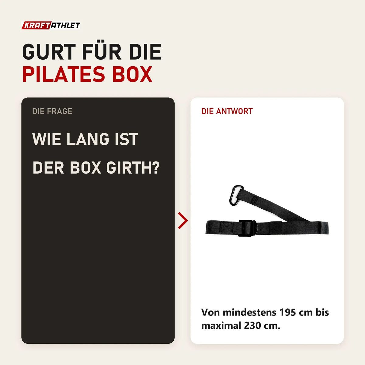 Frage und Antwort zu Elina Pilates Box Girth Gurt für die Pilates Box: Wie lang ist der Box Girth?