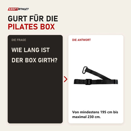 Frage und Antwort zu Elina Pilates Box Girth Gurt für die Pilates Box: Wie lang ist der Box Girth?