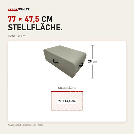 Maßbild Elina Pilates Box groß Pilates-Box: Stellfläche 77 × 47,5 cm, Höhe 28 cm