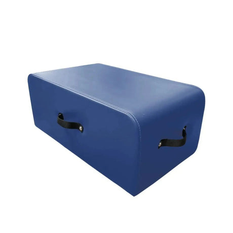 Elina Pilates Box mittel Pilates-Box in Blau, Schrägansicht mit schwarzen Tragegriffen