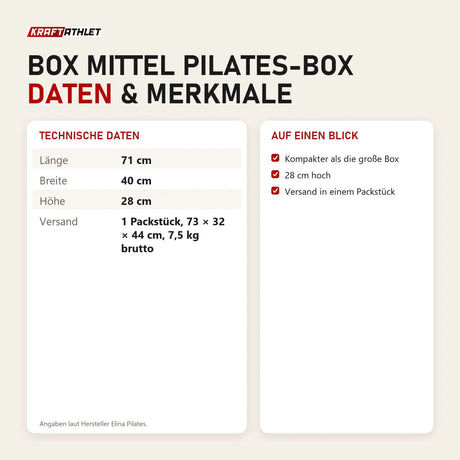 Technische Daten und Merkmale von Elina Pilates Box mittel Pilates-Box als Tabelle