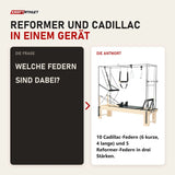 Frage und Antwort zu Elina Pilates Cadillac Reformer aus Rock-Ahorn: Welche Federn sind dabei?