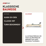 Frage und Antwort zu Elina Pilates Classic Reformer aus Ahornholz: Kann ich den Classic mit Turm bekommen?