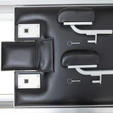 Elina Pilates Classic Reformer aus Aluminium, Detail von Schulterstützen und Kopfstütze in Schwarz