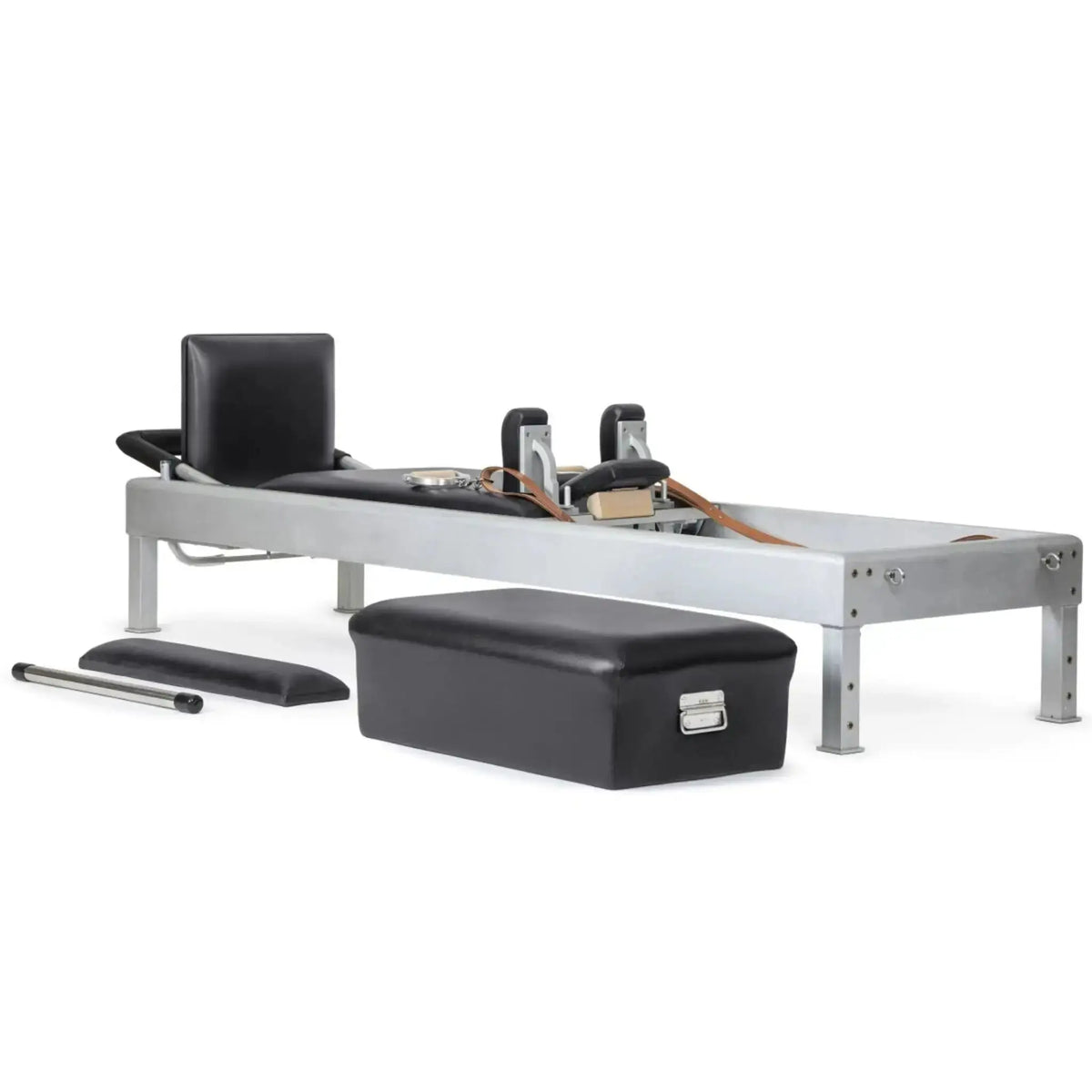 Elina Pilates Classic Reformer aus Aluminium, mit Sitzbox, Sprungbrett und Zubehör