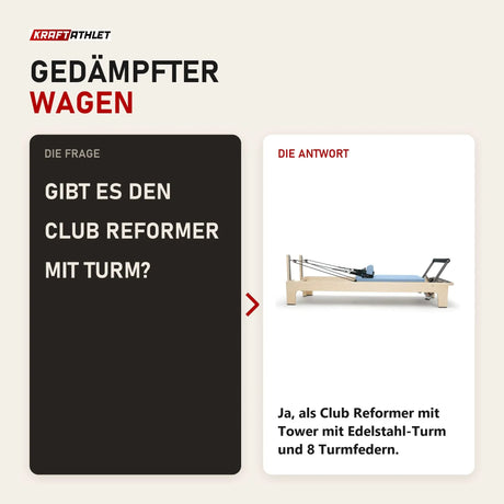 Frage und Antwort zu Elina Pilates Club Reformer aus Ahornholz: Gibt es den Club Reformer mit Turm?