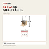 Maßbild Elina Pilates Combo Chair mit Holzbasis: Stellfläche 84 × 68 cm, Höhe 127 cm