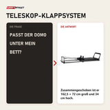 Frage und Antwort zu Elina Pilates Domo Reformer aus Aluminium: Passt der Domo unter mein Bett?