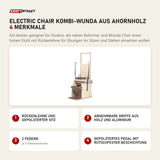 Elina Pilates Electric Chair Kombi-Wunda aus Ahornholz mit 4 Merkmalen: Rückenlehne und gepolsterter Sitz, Abnehmbare Griffe aus Holz und Aluminium, 2 Federn, Gepolstertes Pedal mit rutschfester Beschichtung